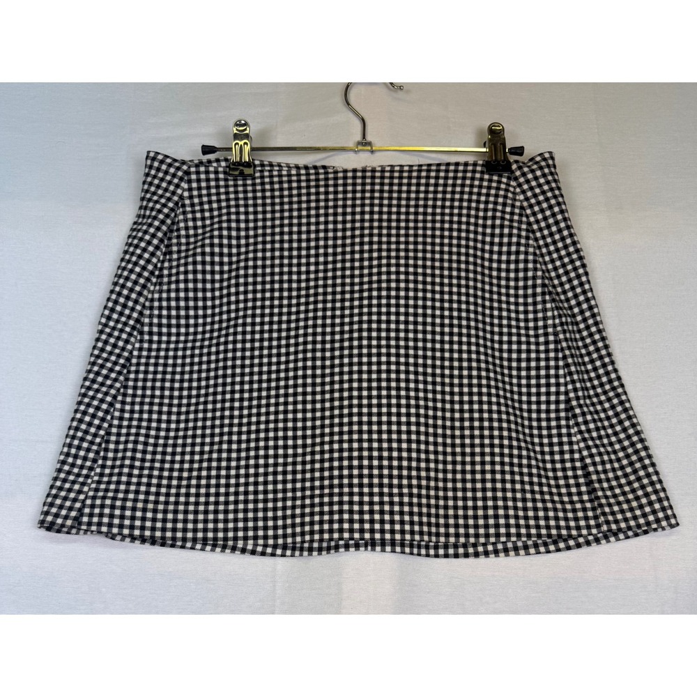 Urban Outfitters Black White Gingham Plaid Mini Skirt Pockets Small S-P
